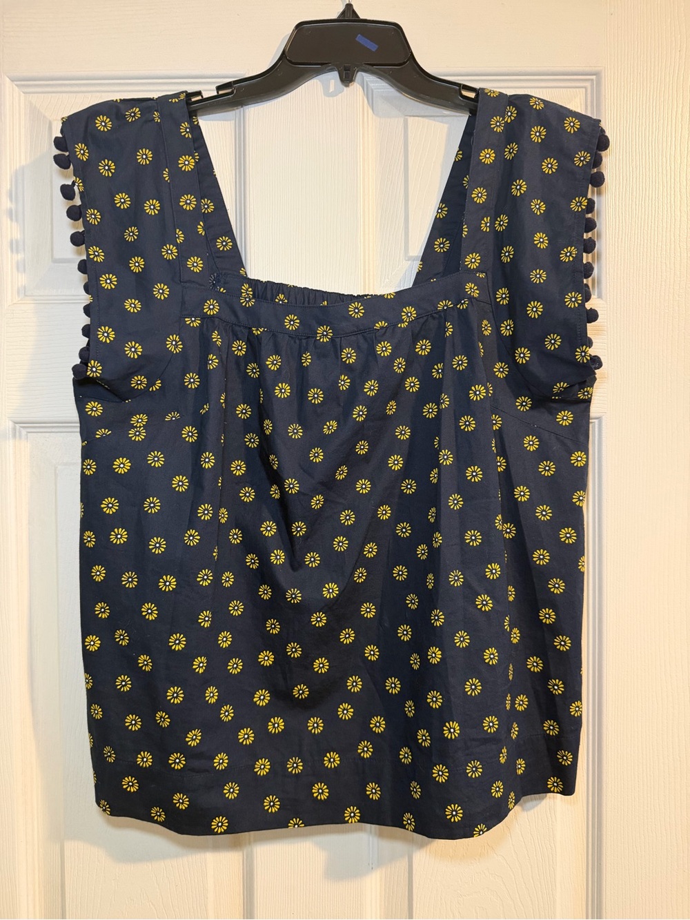 Women’s J.Crew Square Neck Blue/Yellow Floral Top
